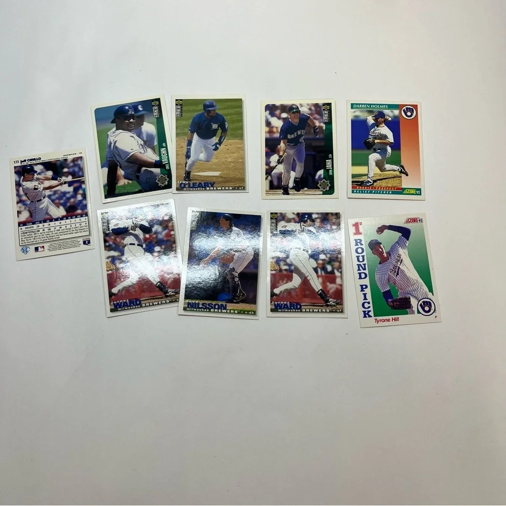 vintage 90s baseball cards lot milwaukee brewers scrapbooking crafts‎ 11